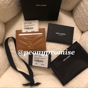 AUTHENTIC YSL CARD HOLDER COGNAC